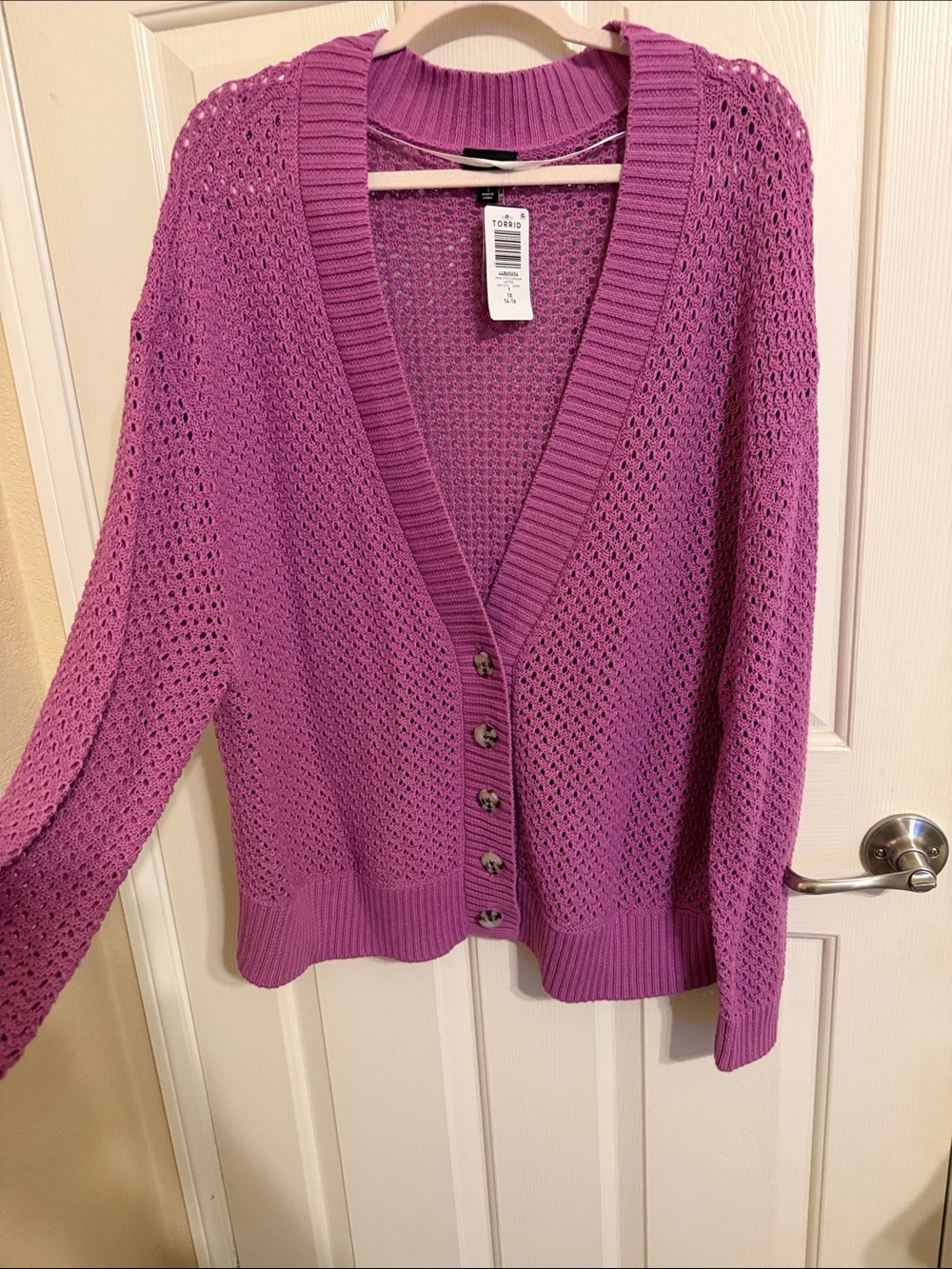 Torrid Open-Knit Button Cardigan - Picture 4 of 6